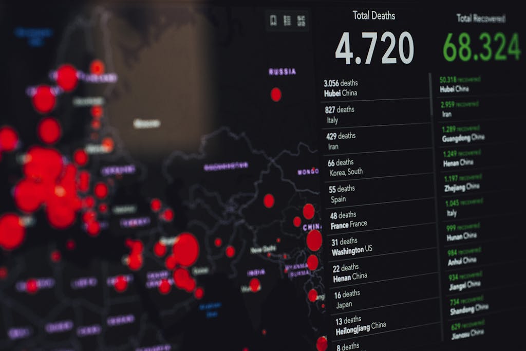 Coronavirus Statistics on Screen